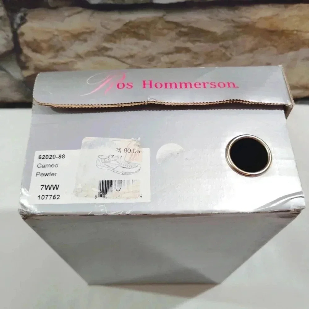 Ros Hommerson Cameo Mary Janes Pewter Leather W/ Box 7 Wide 7WW Maryjane - Picture 15 of 15